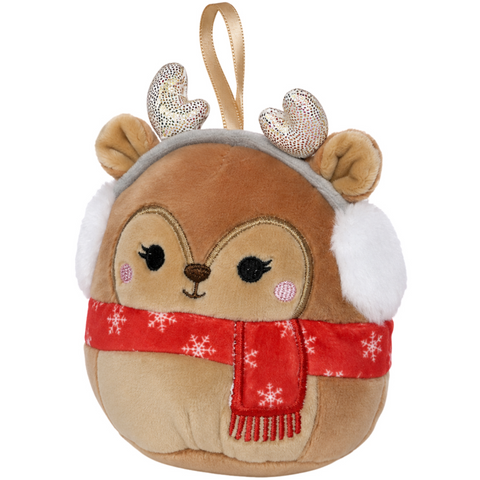 Squishmallows - Darla the Reindeer Version 2 Holiday Ornament Plush (3.6