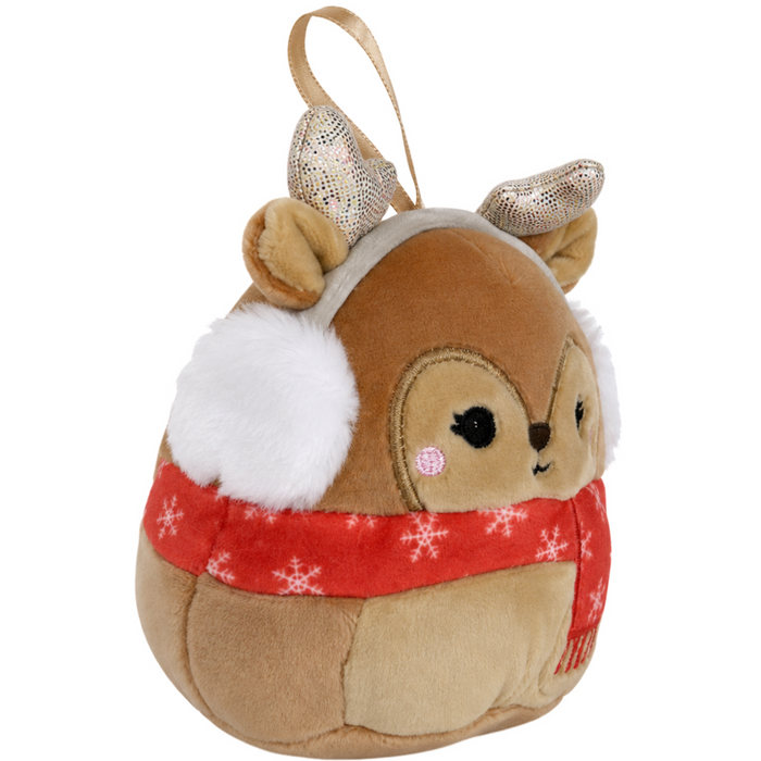 Squishmallows - Darla the Reindeer Version 2 Holiday Ornament Plush (3.6") - Kellytoy - Holiday Winter Collection - (2023)