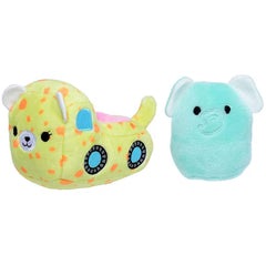 Squishmallows - Diego the Elephant with Lexie the Cheetah Vehicle Plush (5") - Kellytoy - Squishville Series - (2021)