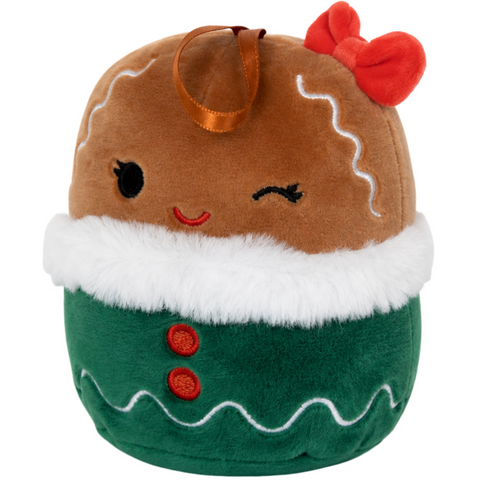 Squishmallows - Gina the Gingerbread Girl Holiday Ornament Plush (4