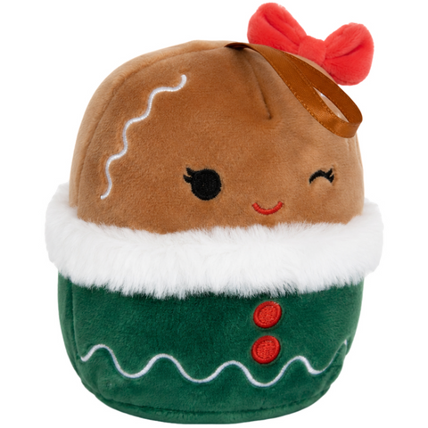 Squishmallows - Gina the Gingerbread Girl Holiday Ornament Plush (4