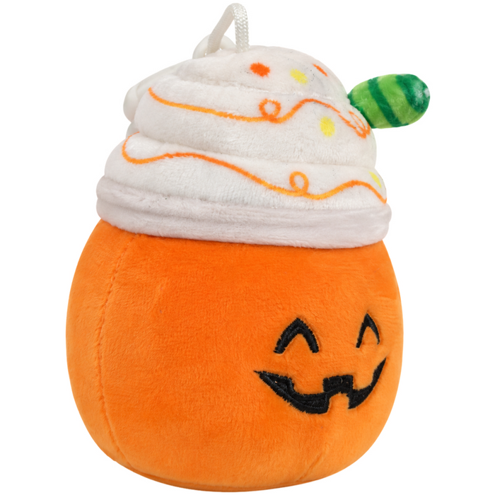 Squishmallows - Lester the Pumpkin Spice Latte Clip-On Plush (4") - Kellytoy - Halloween Squad - (2023)
