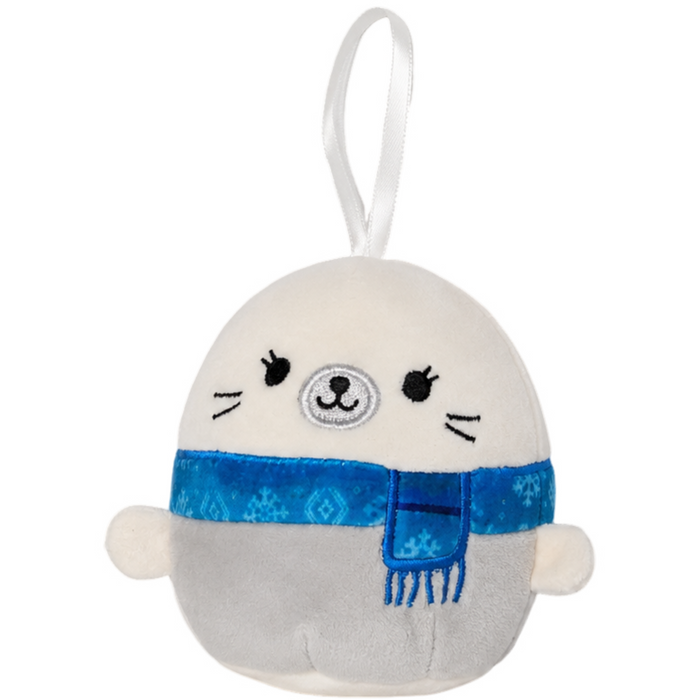 Squishmallows - Lucille the Seal Holiday Ornament Plush (4") - Kellytoy - Holiday Winter Collection - (2023)