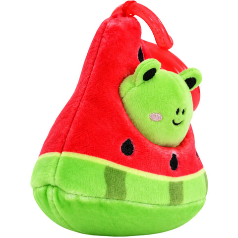 Squishmallows - Scented Mini Frog Plush with Watermelon Pouch Clip-On Plush Set (2.5