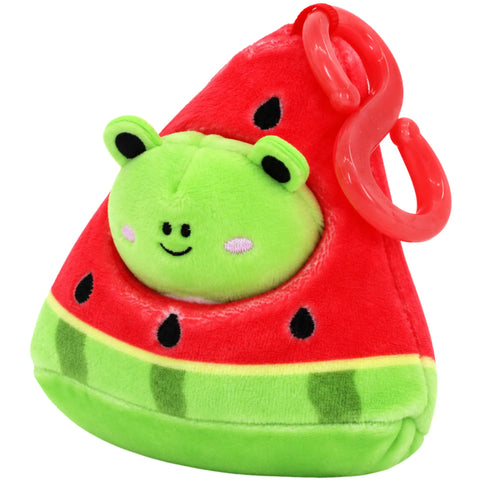 Squishmallows - Scented Mini Frog Plush with Watermelon Pouch Clip-On Plush Set (2.5