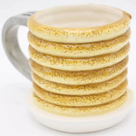 Stack of Pancakes Sculpted Mug Gag Gift (Ceramic, 12 oz.) - Island Dogs