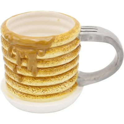 Stack of Pancakes Sculpted Mug Gag Gift (Ceramic, 12 oz.) - Island Dogs