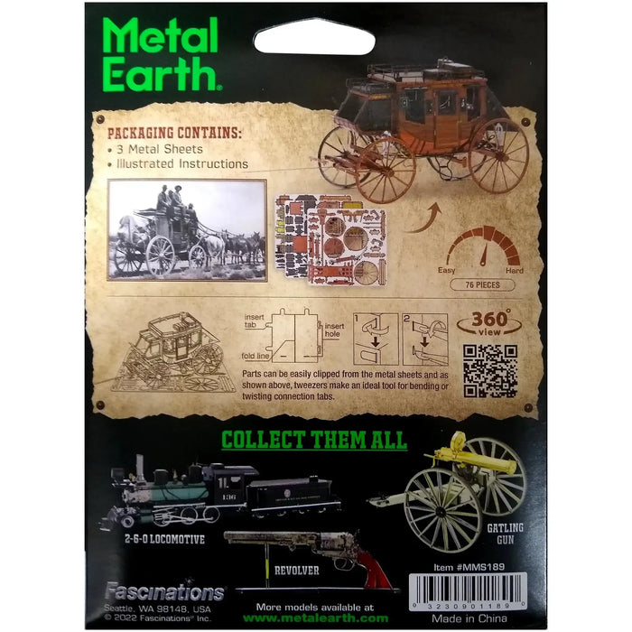 Stagecoach Model Kit (Steel, Moderate Difficulty) - Fascinations - Metal Earth Series - (2022)