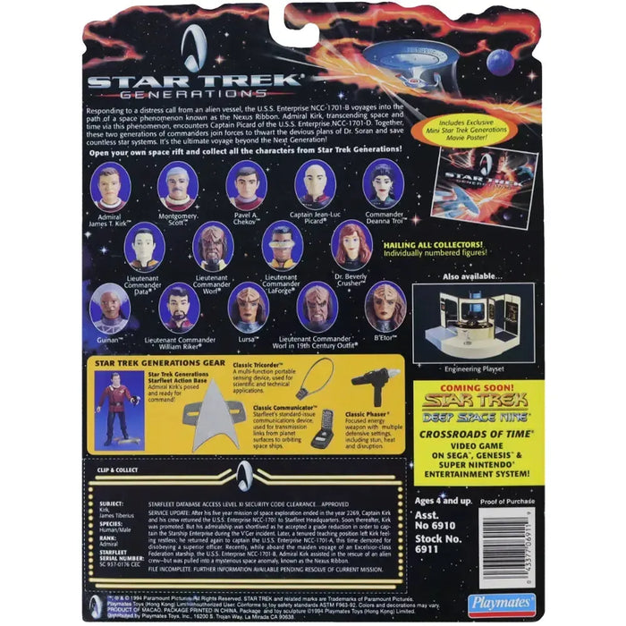 Star Trek: Generations - Admiral James T. Kirk Action Figure (4.75") - Playmates Toys - (1994)