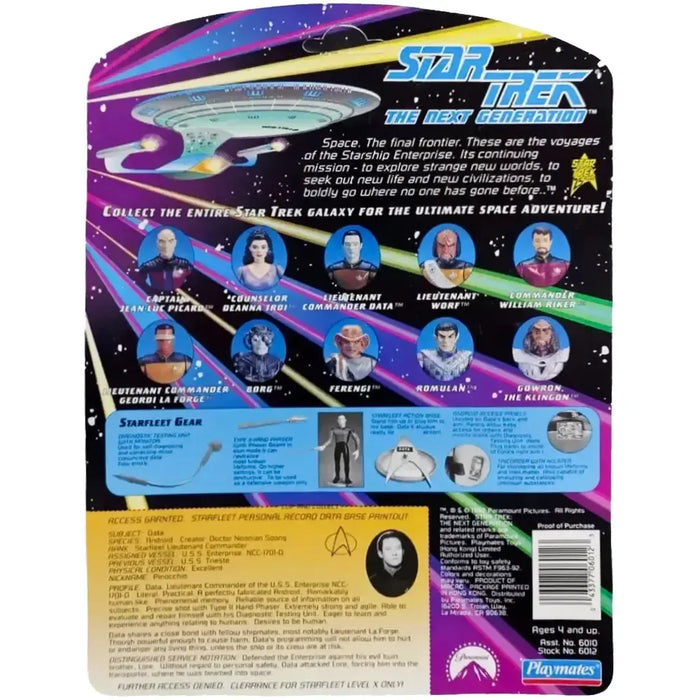 Star Trek: The Next Generation - Dress Uniform Lieutenant Commander Data Action Figure (4.5") - Playmates Toys - (1994)