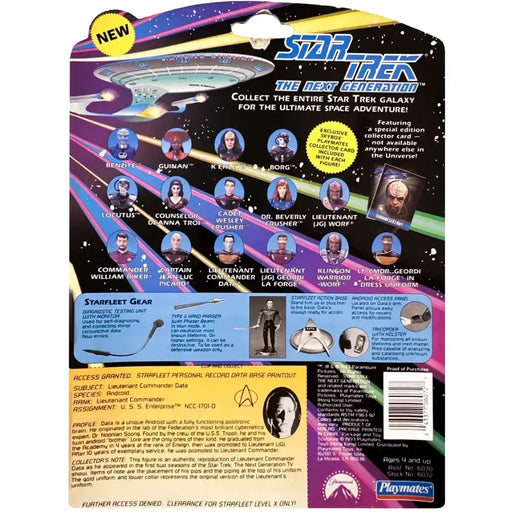 Star Trek: The Next Generation - Lieutenant Commander Data Action Figure (4.75") - Playmates Toys - (1992)