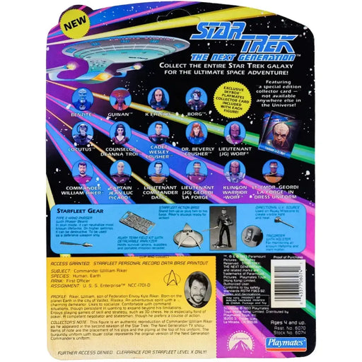 Star Trek: The Next Generation [Season 2] - Commander William T. Riker Action Figure with SkyBox Collector Card (4.5") - Playmates Toys - Collector Series - (1993)
