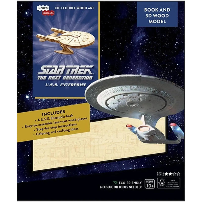 Star Trek: The Next Generation - U.S.S. Enterprise Book & 3D Model Kit (Wood) - Insights Editions - IncrediBuilds Series - (2018)