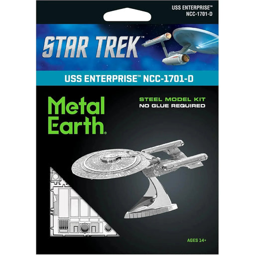 Star Trek: The Next Generation - Unpainted USS Enterprise NCC-1701-D Ship Figure Model Kit (Steel, Moderate Difficulty) - Fascinations - Metal Earth Series