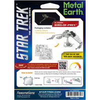 Star Trek - Unpainted Klingon Bird-of-Prey Ship Figure Model Kit (Steel, Challenging Difficulty) - Fascinations - Metal Earth Series