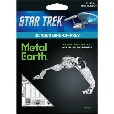 Star Trek - Unpainted Klingon Bird-of-Prey Ship Figure Model Kit (Steel, Challenging Difficulty) - Fascinations - Metal Earth Series