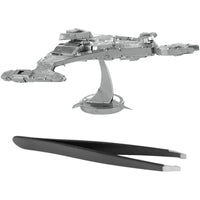 Star Trek - Unpainted Klingon Vor'Cha Class Ship Figure Model Kit (Steel, Challenging Difficulty) - Fascinations - Metal Earth Series