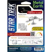 Star Trek - Unpainted Klingon Vor'Cha Class Ship Figure Model Kit (Steel, Challenging Difficulty) - Fascinations - Metal Earth Series