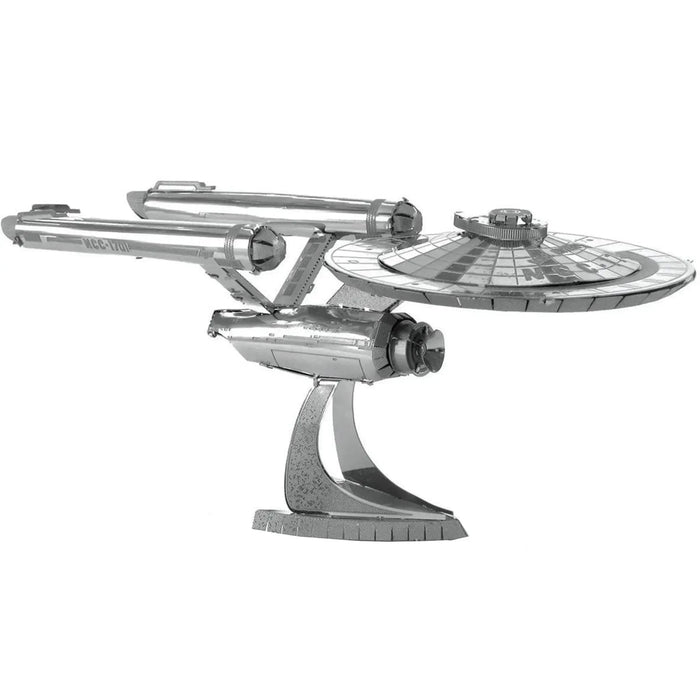 Star Trek - Unpainted USS Enterprise NCC-1701 Ship Figure Model Kit (Steel, Challenging Difficulty) - Fascinations - Metal Earth Series