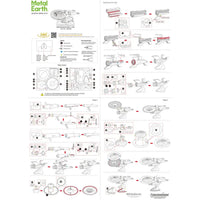 Star Trek - Unpainted USS Enterprise NCC-1701 Ship Figure Model Kit (Steel, Challenging Difficulty) - Fascinations - Metal Earth Series