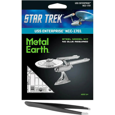 Star Trek - Unpainted USS Enterprise NCC-1701 Ship Figure Model Kit (Steel, Challenging Difficulty) - Fascinations - Metal Earth Series