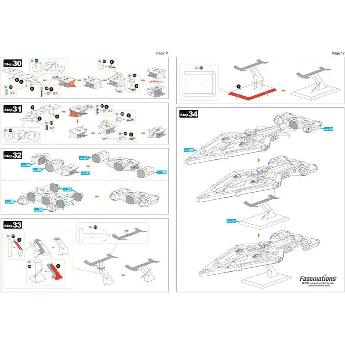 Star Wars - Boba Fett's Starfighter Ship Figure Model Kit (Steel, Challenging Difficulty) - Fascinations - Metal Earth Premium Series