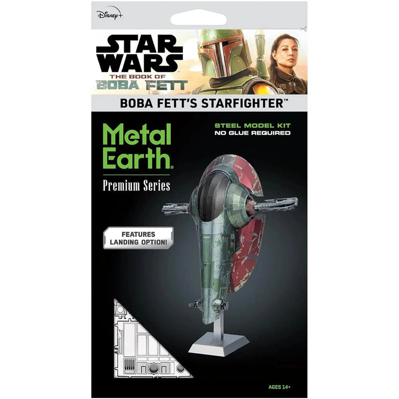 Star Wars - Boba Fett's Starfighter Ship Figure Model Kit (Steel, Challenging Difficulty) - Fascinations - Metal Earth Premium Series