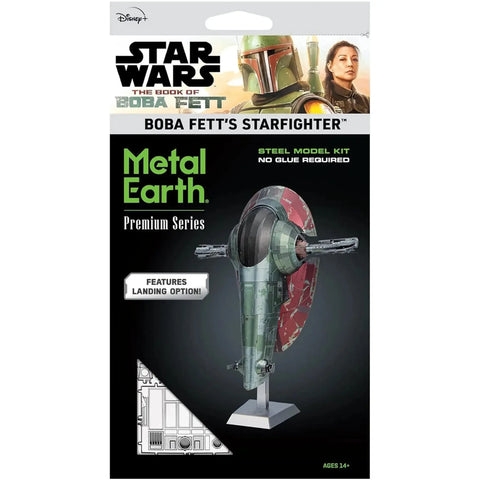 Star Wars - Boba Fett's Starfighter Ship Figure Model Kit (Steel, Challenging Difficulty) - Fascinations - Metal Earth Premium Series - Image 1