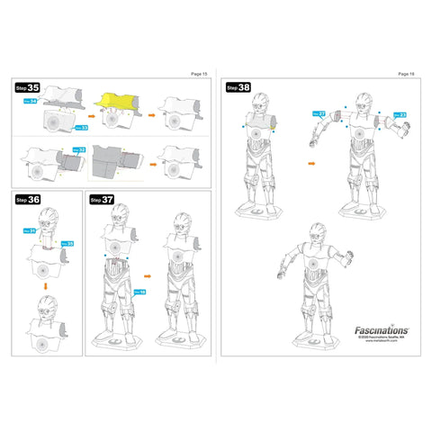 Star Wars - C-3PO 3D Figure Model Kit (Steel, Moderate Difficulty) - Fascinations - Metal Earth Premium Series - (2022) - Image 14