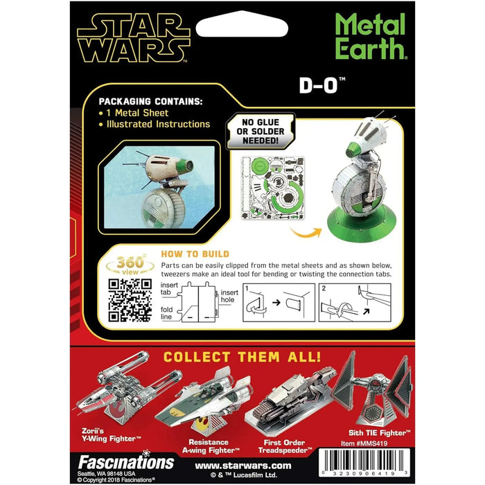 Star Wars - D-O Figure Model Kit (Steel, Easy Difficulty) - Fascinations - Metal Earth Series