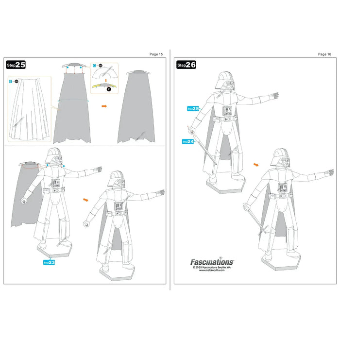 Star Wars - Darth Vader 3D Figure Model Kit (Steel, Moderate Difficulty) - Fascinations - Metal Earth Iconx Premium Series - (2022)