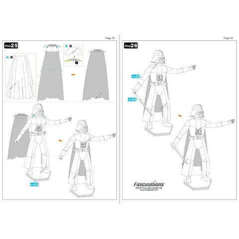Star Wars - Darth Vader 3D Figure Model Kit (Steel, Moderate Difficulty) - Fascinations - Metal Earth Iconx Premium Series - (2022)