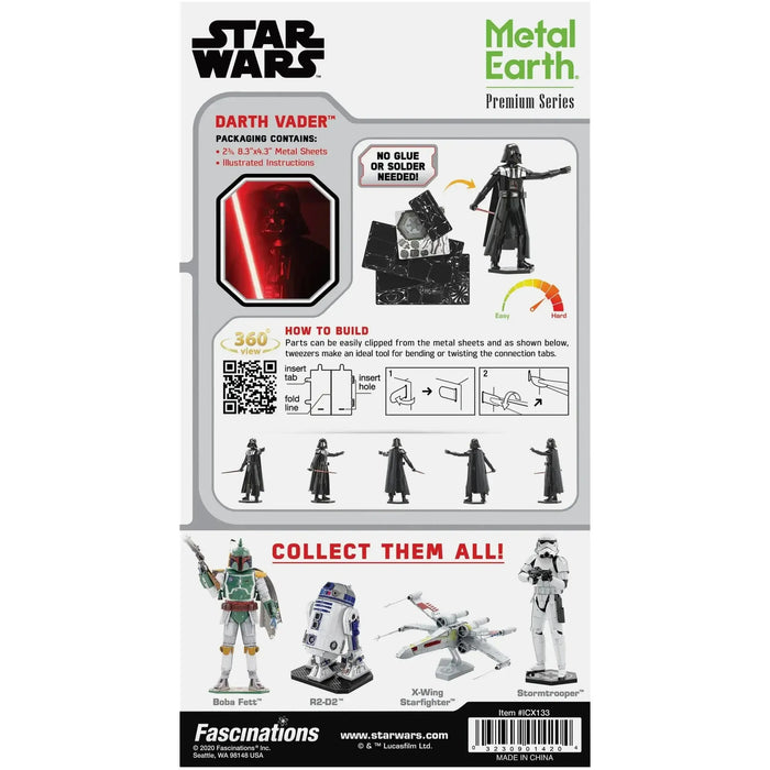 Star Wars - Darth Vader 3D Figure Model Kit (Steel, Moderate Difficulty) - Fascinations - Metal Earth Iconx Premium Series - (2022)