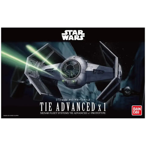 Star Wars - Darth Vader's TIE Advanced X1 Ship Figure Model Kit (1:72 Scale, Plastic) - Bandai