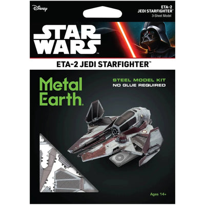 Star Wars - ETA-2 Jedi Starfighter Vehicle 3D Figure Model Kit (Steel, Hard Difficulty) - Fascinations - Metal Earth Series - (2024)
