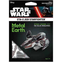 Star Wars - ETA-2 Jedi Starfighter Vehicle 3D Figure Model Kit (Steel, Hard Difficulty) - Fascinations - Metal Earth Series - (2024)