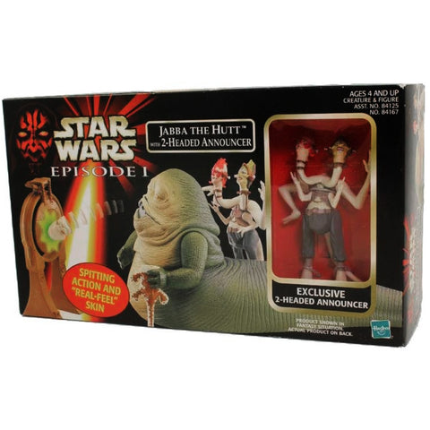 Star Wars: Episode I [The Phantom Menace] - Jabba the Hutt with Exclusive 2-Headed Announcer Creature Figure Set - Hasbro - (1999) - Image 1