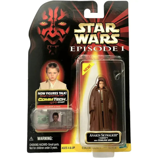 Star Wars: Episode I [The Phantom Menace] - Naboo Outfit Child Anakin Skywalker with Comlink Action Figure (3") - Hasbro - CommTech Chip Series Collection 2 (1999)