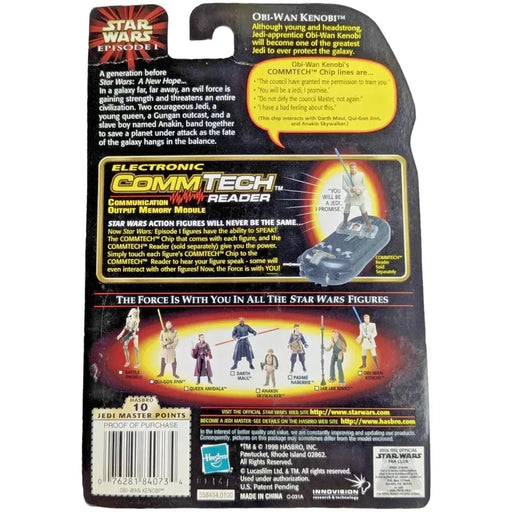 Star Wars: Episode I [The Phantom Menace] - Obi-Wan Kenobi with Lightsaber and Comlink Action Figure (3.75") - Hasbro - CommTech Chip Series Collection 2 (1999)