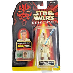 Star Wars: Episode I [The Phantom Menace] - Obi-Wan Kenobi with Lightsaber and Comlink Action Figure (3.75") - Hasbro - CommTech Chip Series Collection 2 (1999)