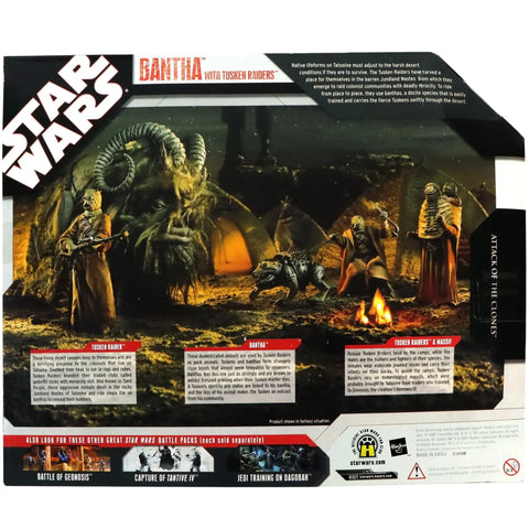 Star Wars: Episode II [Attack of the Clones] - Bantha with Tusken Raiders Figure Set - Hasbro - Battle Packs Series - (2007)