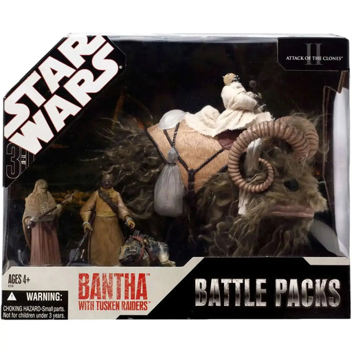 Star Wars: Episode II [Attack of the Clones] - Bantha with Tusken Raiders Figure Set - Hasbro - Battle Packs Series - (2007)