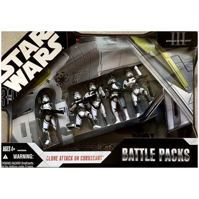 Star Wars: Episode III [Revenge of the Sith] - Clone Attack on Coruscant Action Figure Battle Pack - Hasbro - (2007)