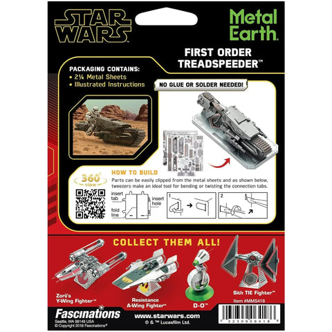 Star Wars - First Order Treadspeeder Figure Model Kit (Steel, Challenging Difficulty) - Fascinations - Metal Earth Series - Image 3