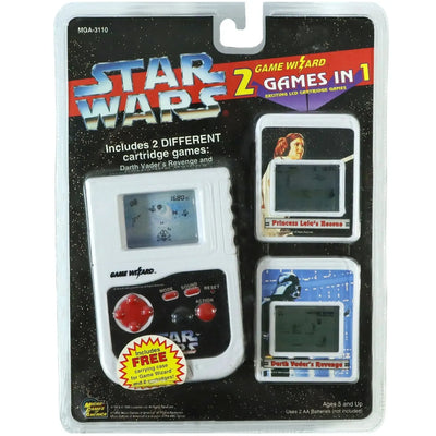 Star Wars - Game Wizard Electronic LCD Handheld Game Console with Darth Vader’s Revenge & Princess Leia’s Rescue Cartridges - MGA - (1995)