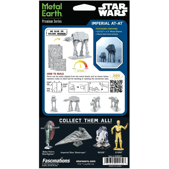 Star Wars - Imperial AT-AT 3D Model Kit (Steel, Moderate Difficulty) - Fascinations - Metal Earth Premium Series - (2022)