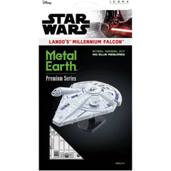 Star Wars - Lando's Millennium Falcon Spacecraft 3D Figure Model Kit (Steel, Hard Difficulty) - Fascinations - Metal Earth Premium Series - (2019)
