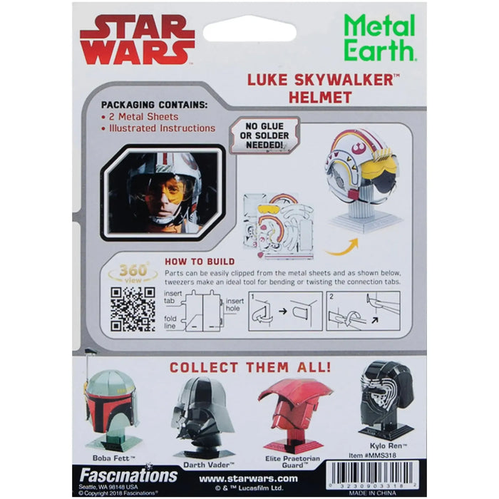 Star Wars - Luke Skywalker Helmet Figure Model Kit (Steel, Moderate Difficulty) - Fascinations - Metal Earth Series