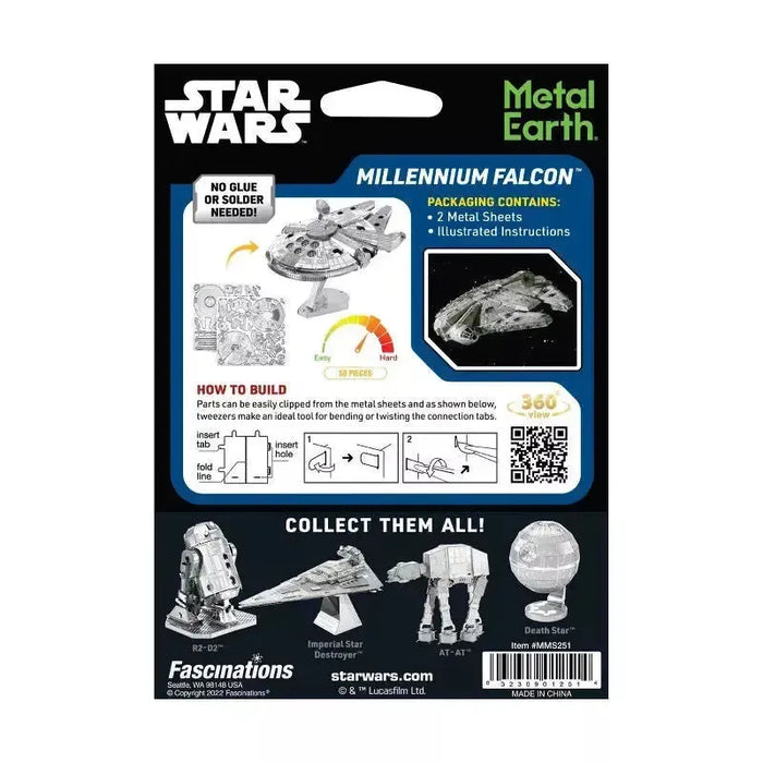 Star Wars - Millennium Falcon 3D Metal Model Kit - Fascinations - Metal Earth Series