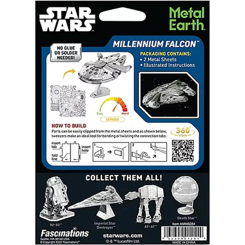 Star Wars - Millennium Falcon 3D Metal Model Kit  - Fascinations - Metal Earth Series - Image 3